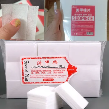 100/500/1000 個リムーバーマニキュアワイプ糸くず紙 6 × 3.9 センチメートル白色綿ネイルアート除去ワイプ爪クリーンツール # *-TR