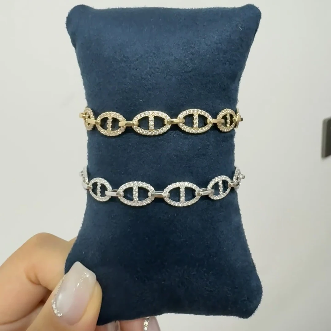 منتج جديد للمجوهرات العصرية لعام 2025 سوار مجوهرات نسائي مرصع بالزركون، هدية كلاسيكية فاخرة وعصرية.