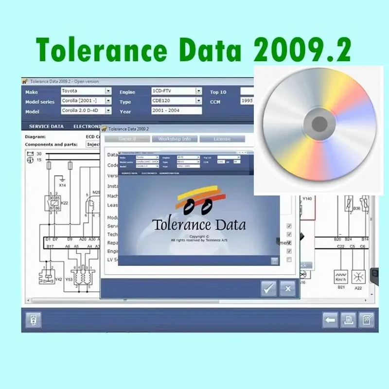 Car Software Tolerance Data 2009.2 Auto Repair Program with Free Keygen Install Video Guide Car Repair Hot Sell Software