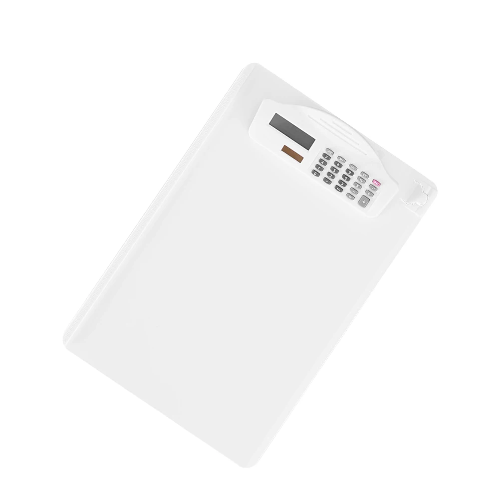 

A4 Plastic Clipboard File Stationery Board Clip With Calculator Lightweight Smooth Edges Rounded Corner Delicate