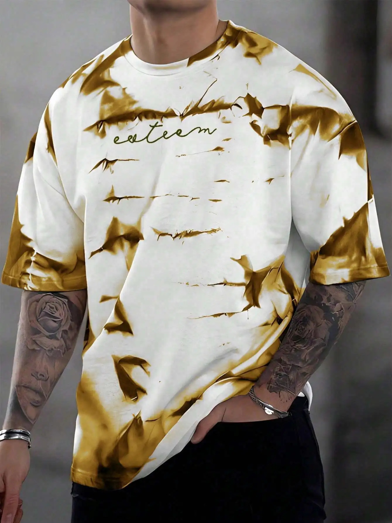3d Tie-dye Printed Fashion Men's T-Shirts Summer Short Sleeve Gradient Street Comfort Male T Shirt 6XL Plus Size Casual Tops