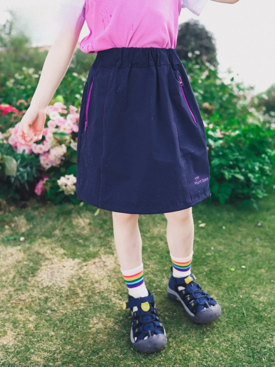 Cool Sensation Breathable A-Line Skirt for Girls Outdoor Camping Children's Wear Summer Season Half-length Skirt Female Kids