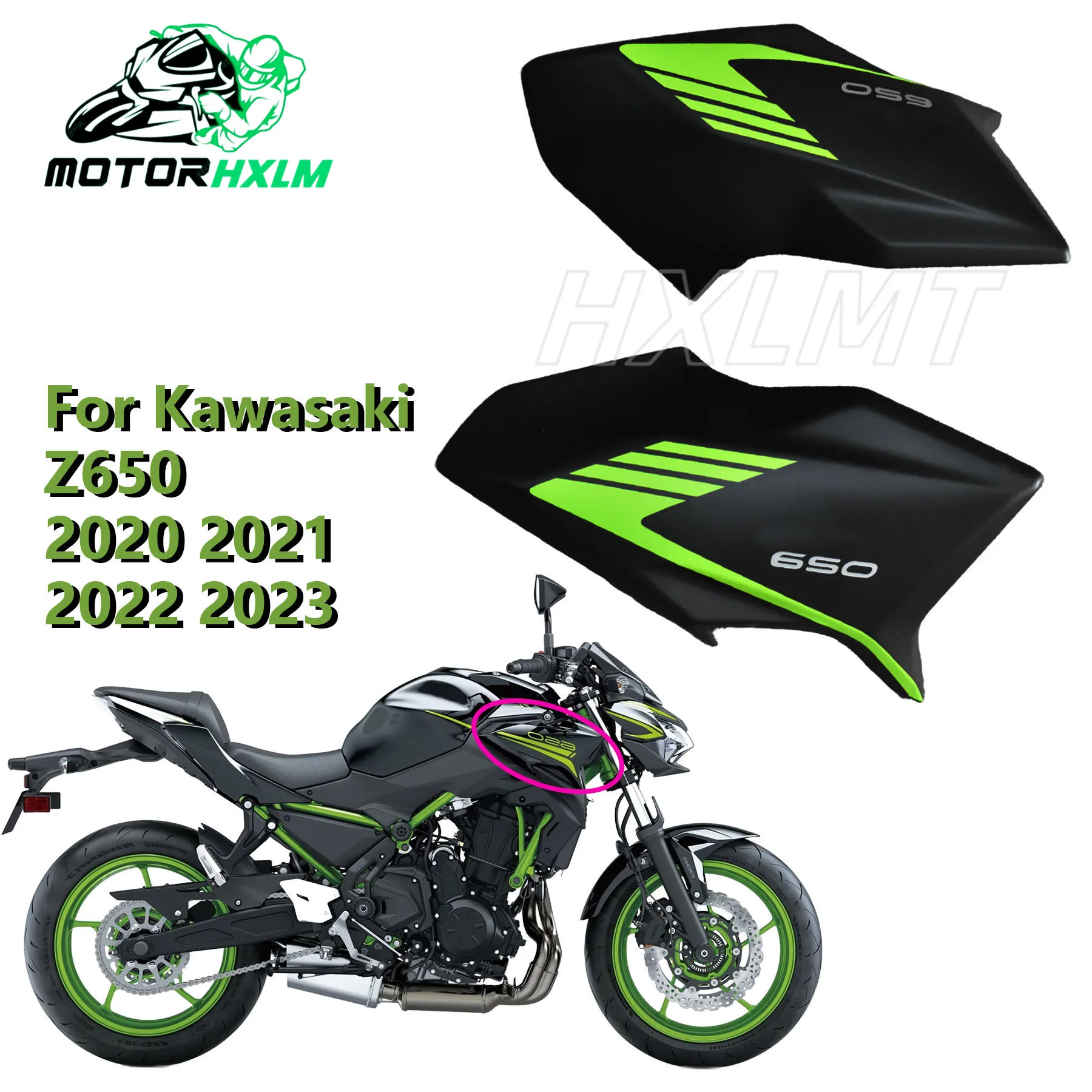 

Z-650 подходит для Kawasaki Z 650 2020-2023, левая или правая передняя боковая крышка, бак, газовый обтекатель, панель, обтекатель Z650, аксессуары для мотоциклов