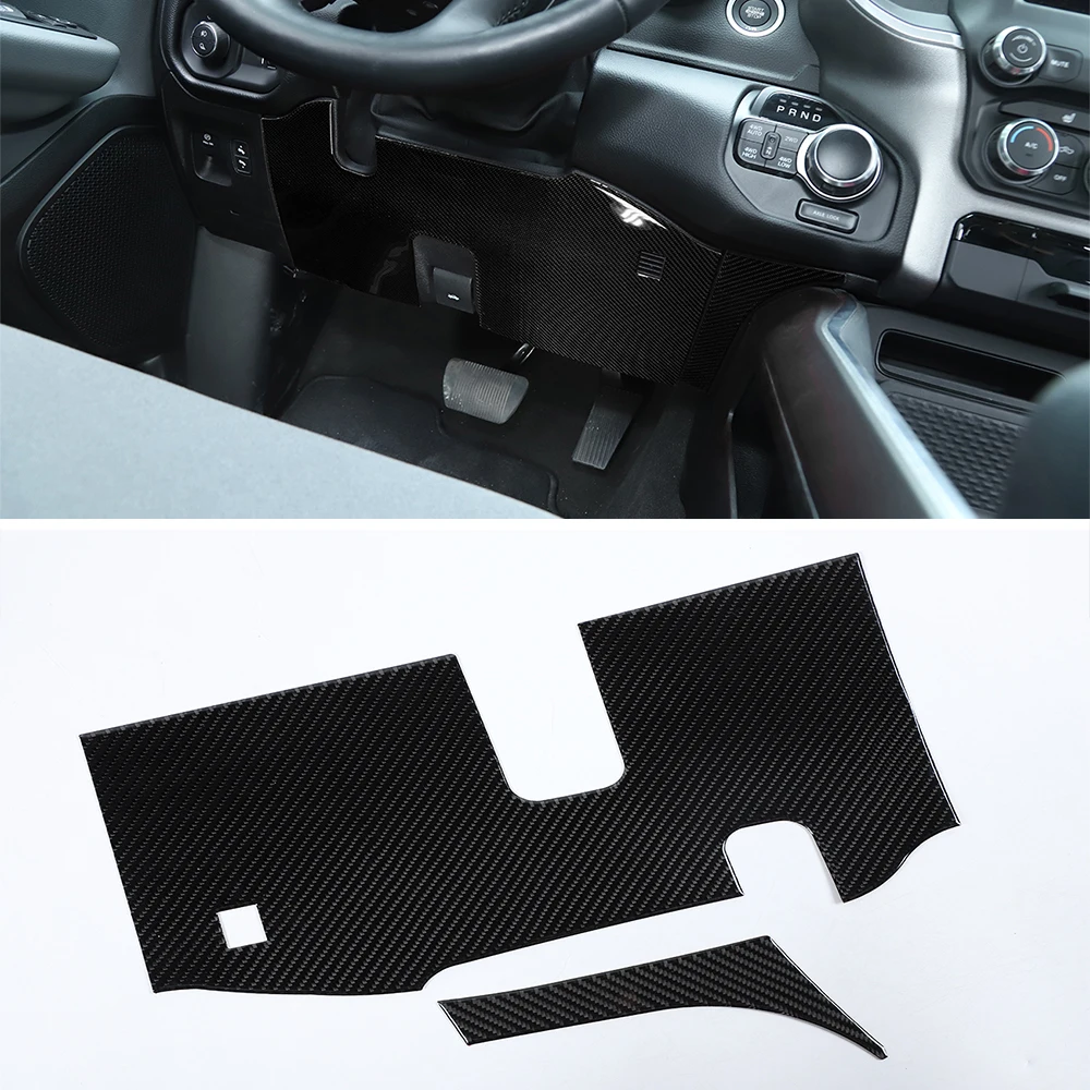 

For Dodge Ram 2018+ Car Steering Wheel Down Anti-kick Panel Cover Stickers Interior Auto Styling Molding