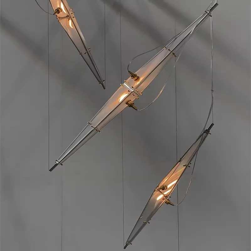 

Minimalist art chandelier designer bar counter restaurant light exhibition hall front desk model room stainless steel store