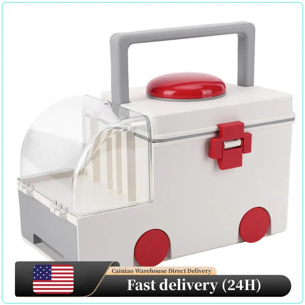 

Car-Shaped Household Medicine Box Large Capacity Portable Storage Box Home Medicine Organizer for Emergency Preparedness