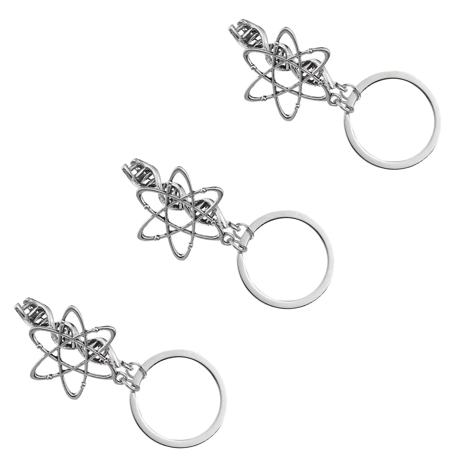 3Pcs Microscope Burner Flask Keychain Science Chemistry Key Ring Pendant for Office Home Car Keys Backpack Handbag Teacher Must