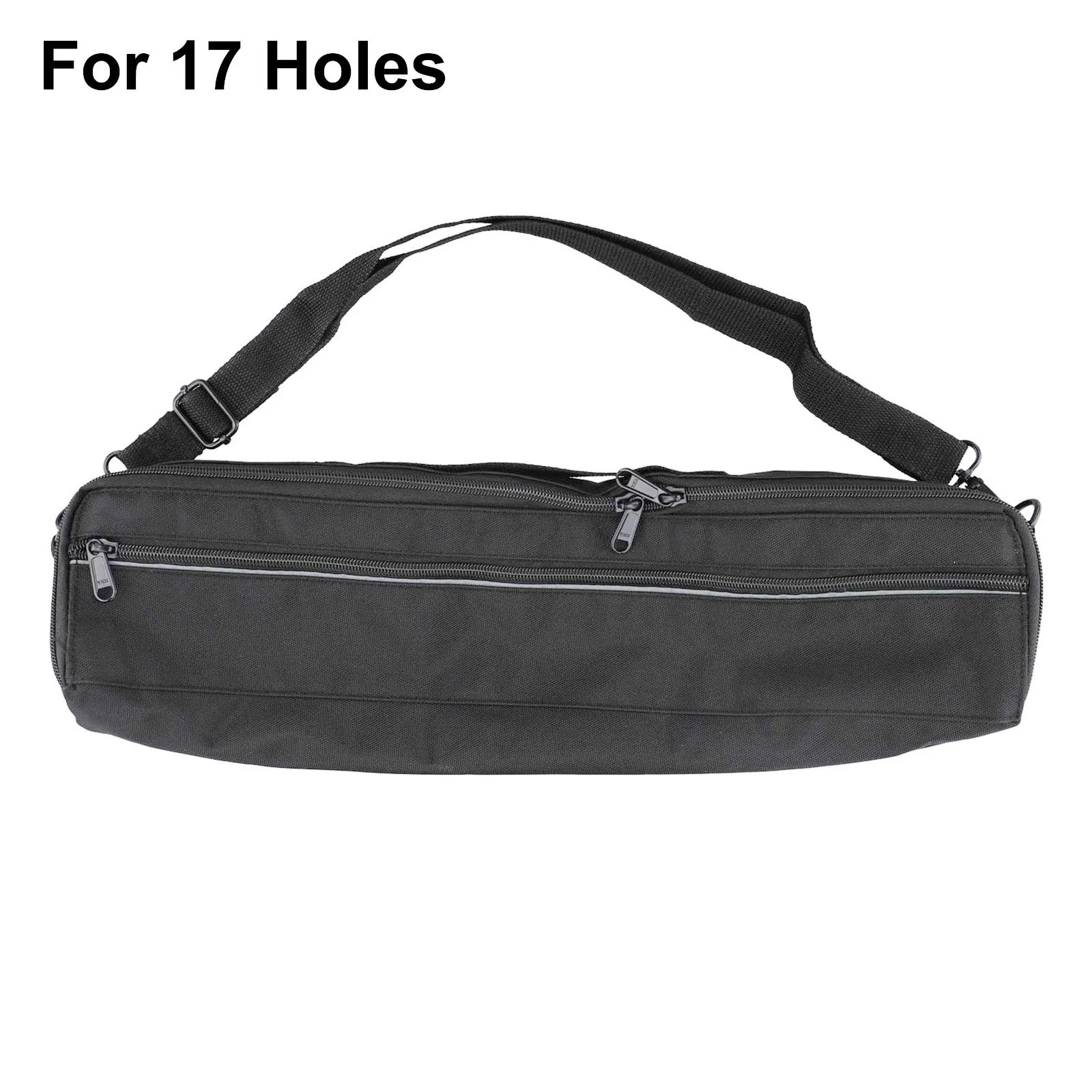 16 17 Holes Flute Bag 1 PC Accessories Adjustable Black Concert Flute Case Lightweight Padded Parts Soft Lining