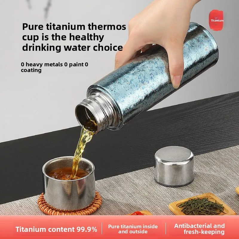 

500 мл Высококачественная титановая термос из чистого титана, высококачественные деловые подарки, групповая покупка подарков.