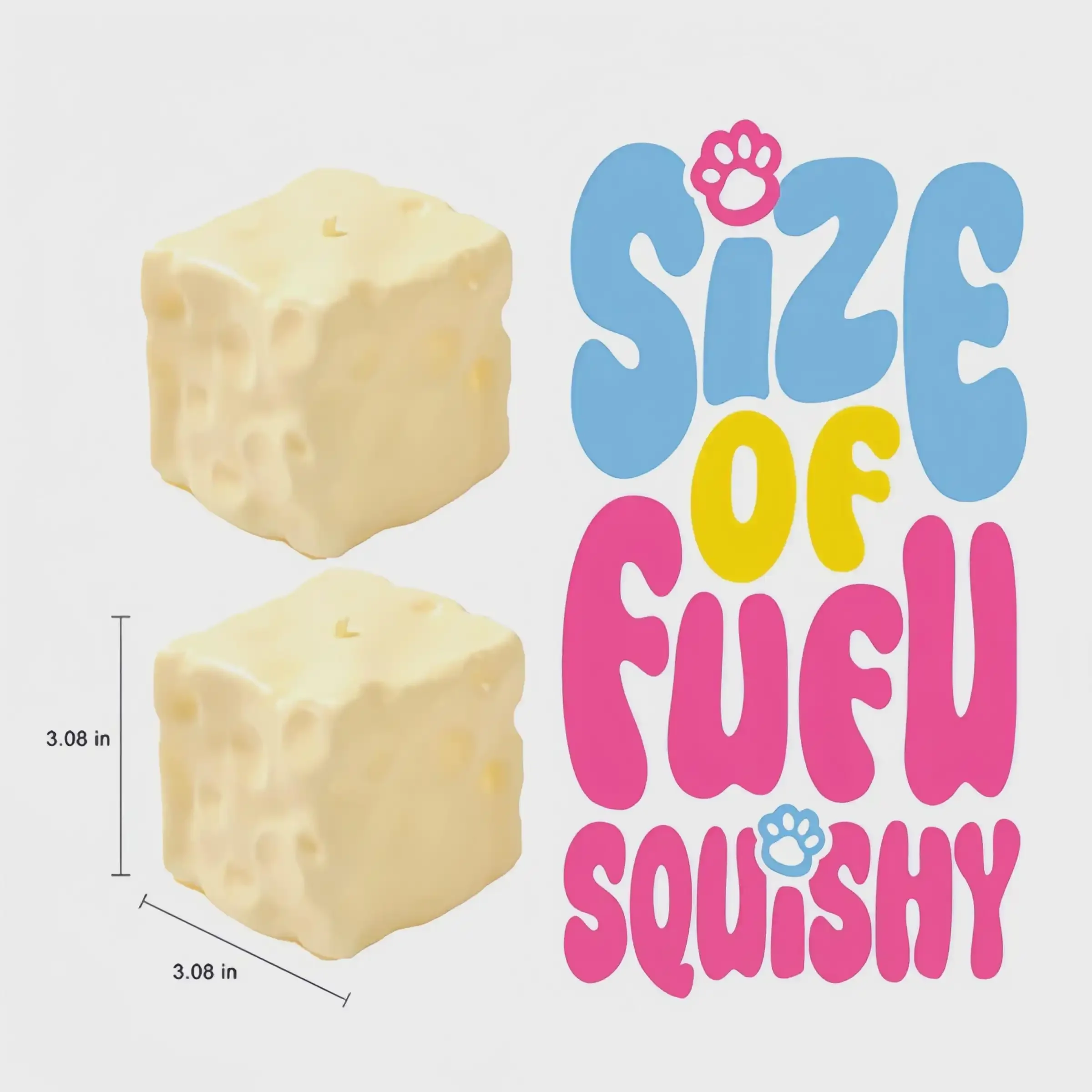 Motorcycle Vaseline Jumbo Cheese Cube Squishy Toy Realistic Cheese Shape Soft Slow Rising Stress Relief Ball Fidget Squeeze Toy image 2