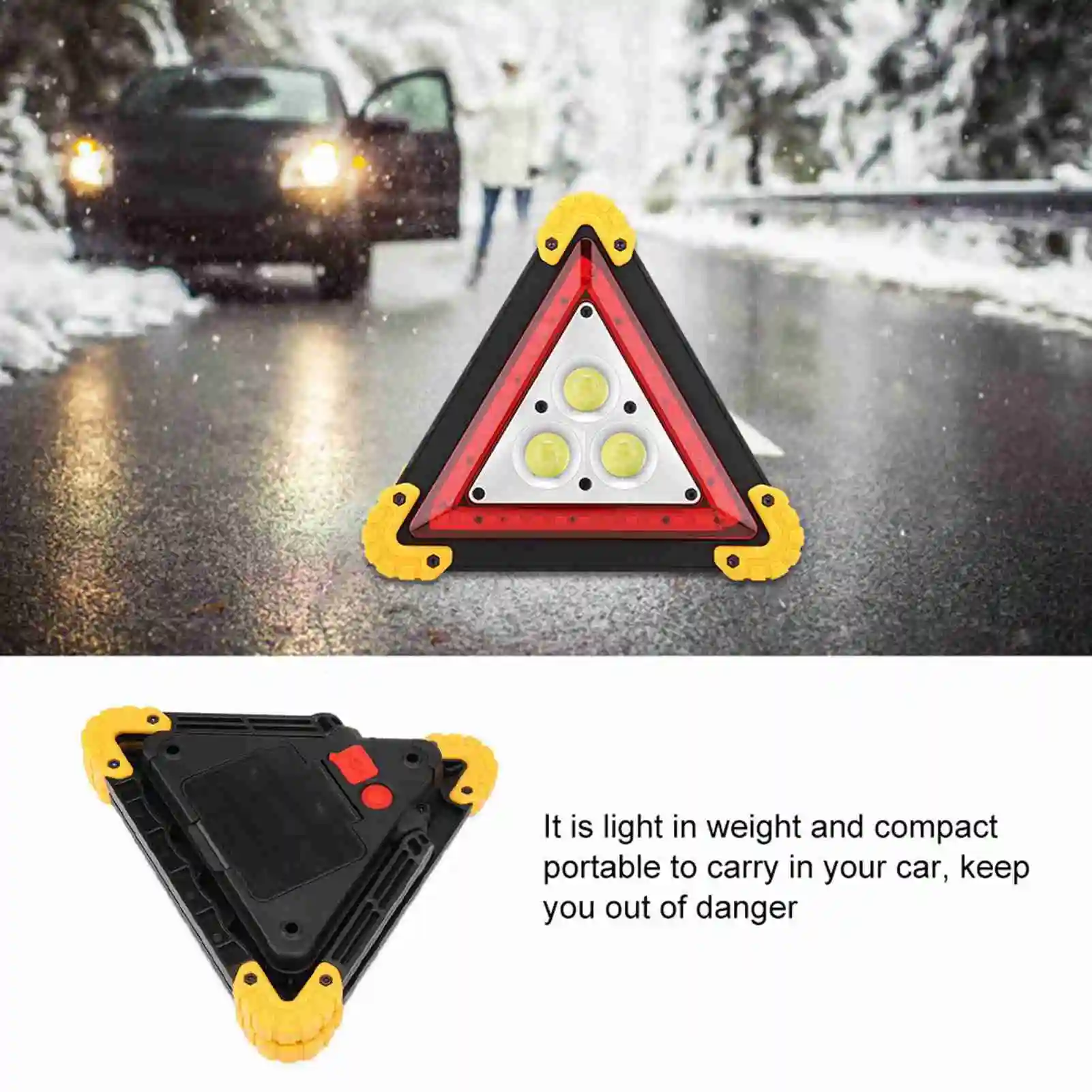 Breakdown Warning Sign 30W Two Charging Modes Triangle Sign Multifunction High Degree Of Visibility 800-1000Lm for Road
