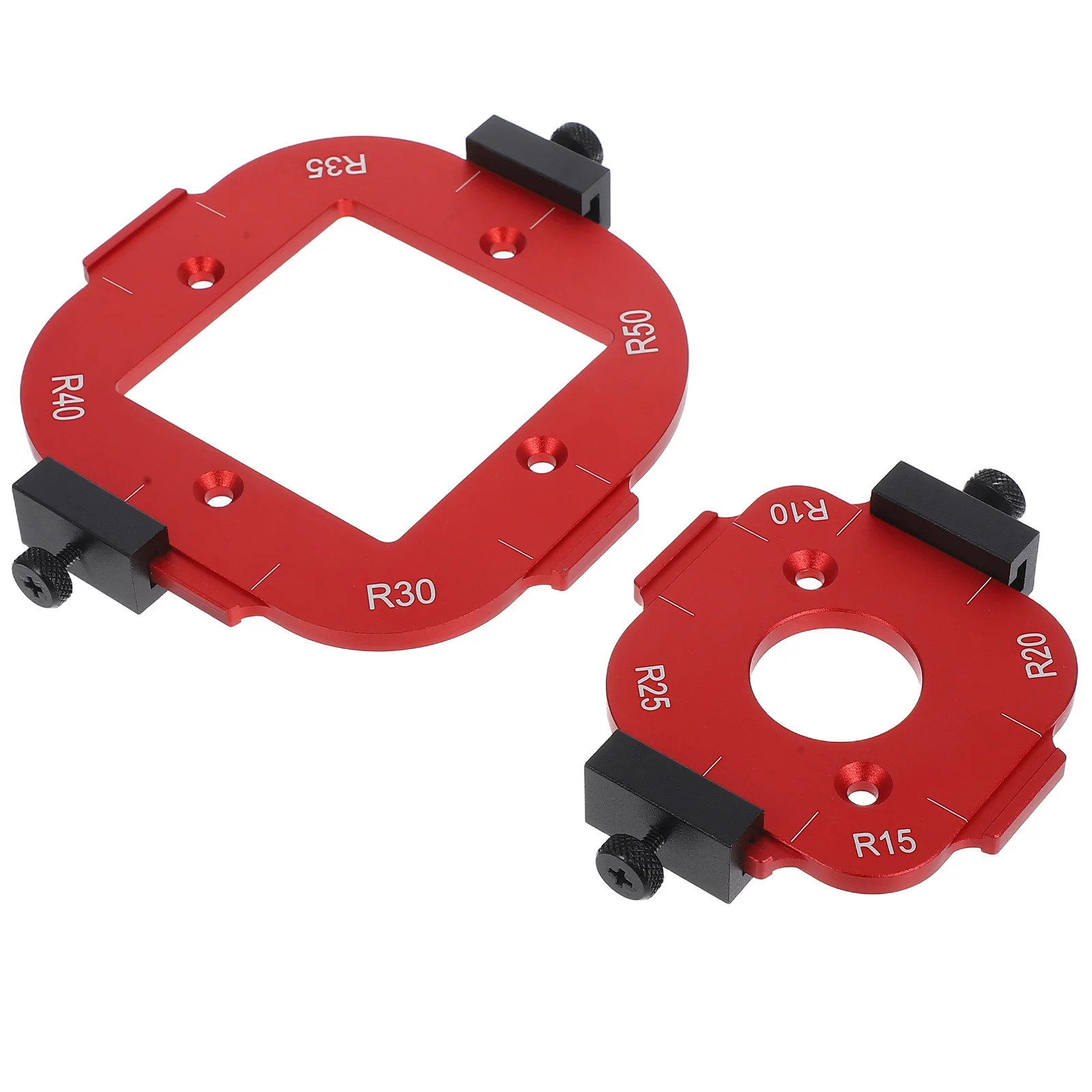 

2pcs Woodworking Round Corner Template Set Radius Routing Jig For Router Cutting Guide Diy Wood Projects Red Dual Size Templates
