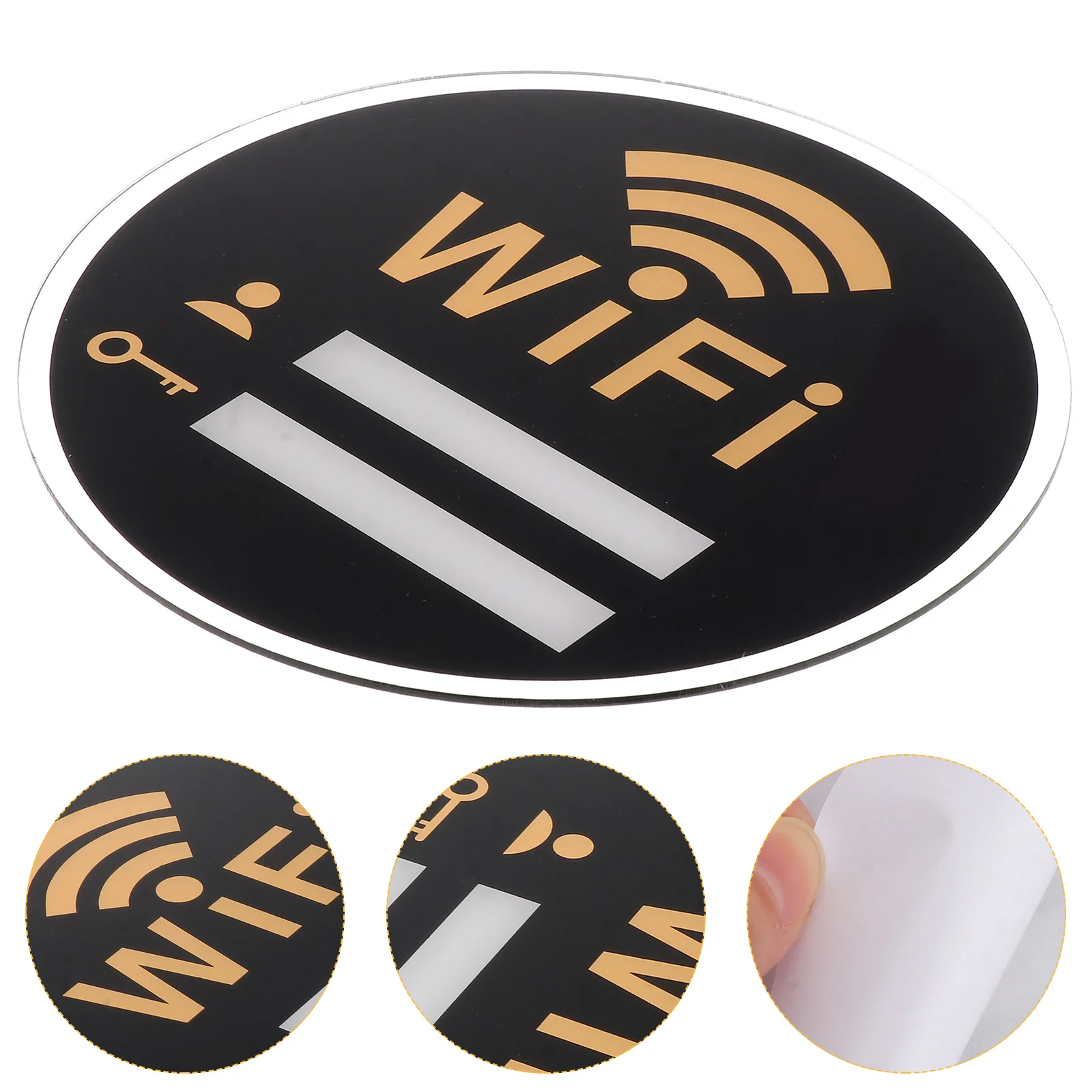 Acrylic Wall Sign WiFi Password Sticker Circle Office Wireless Coverage Round Restroom Decor Home Hotel Public