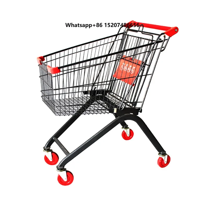 Electric Folding Shopping Cart with Basket for Supermarket Groceries 4-Wheel Portable