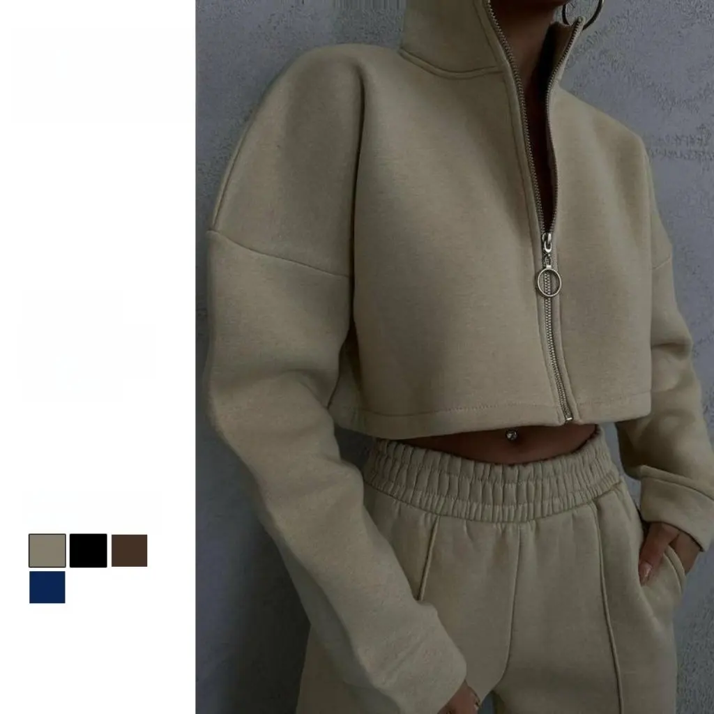 

Женский однотонный пуловер с круглым вырезом, свитер с длинным рукавом, модный повседневный весенне-осенний комплект в европейском и американском стиле