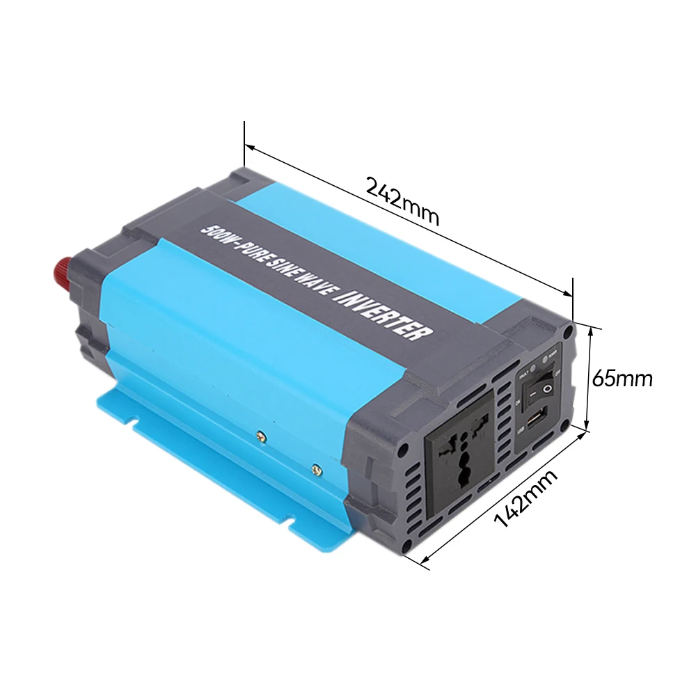 Imagem -03 - Inversor de Onda Senoidal Pura Conversor Portátil do Banco de Potência Inversor Solar Carregamento Usb 500w Pico 1000w 12v 24v 36v para 110v ac 230v