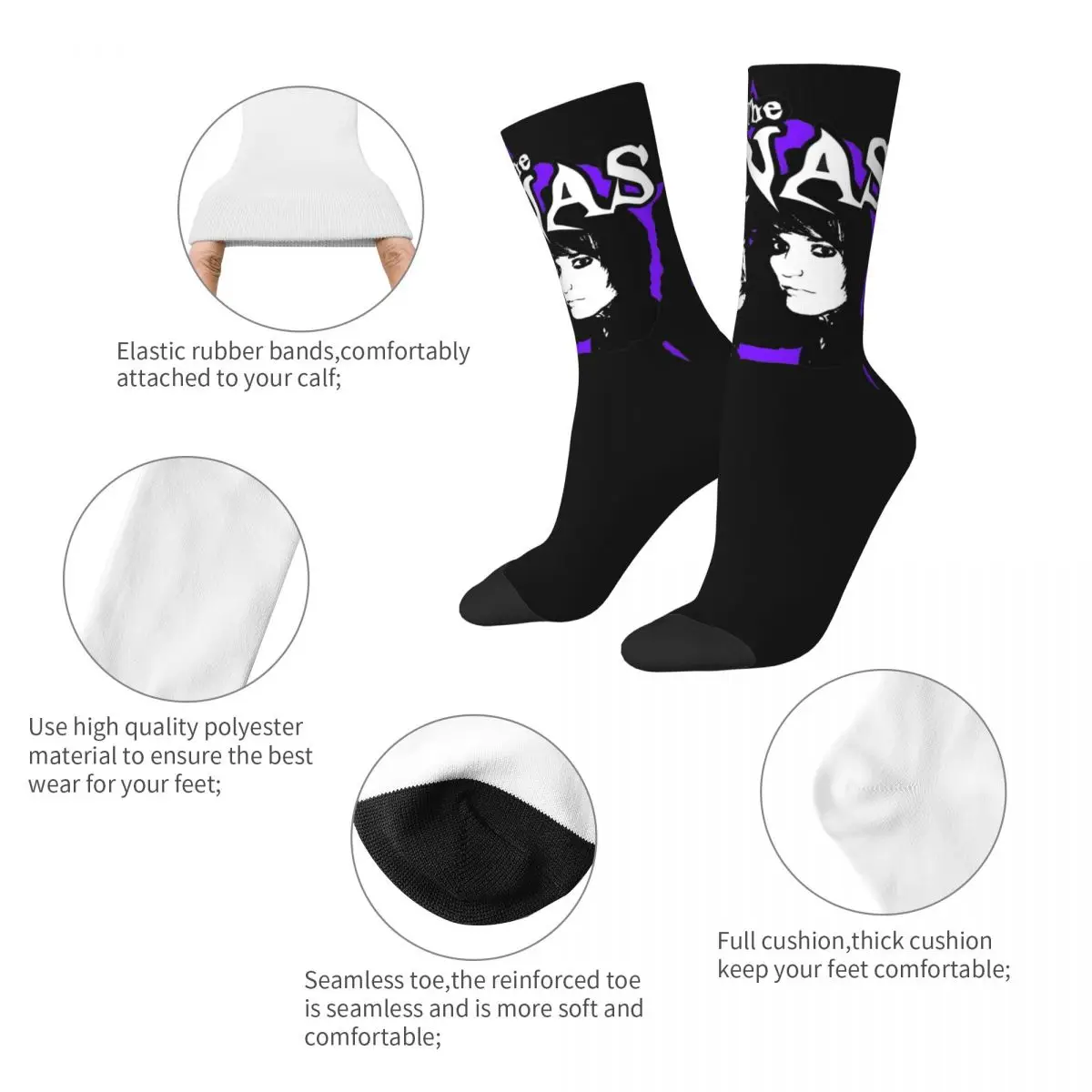 The Tinas Band Socks Men Women Polyester Fashion Jake Webber Johnnie Guilbert Socks Crazy Spring Summer Autumn Winter Socks Gift