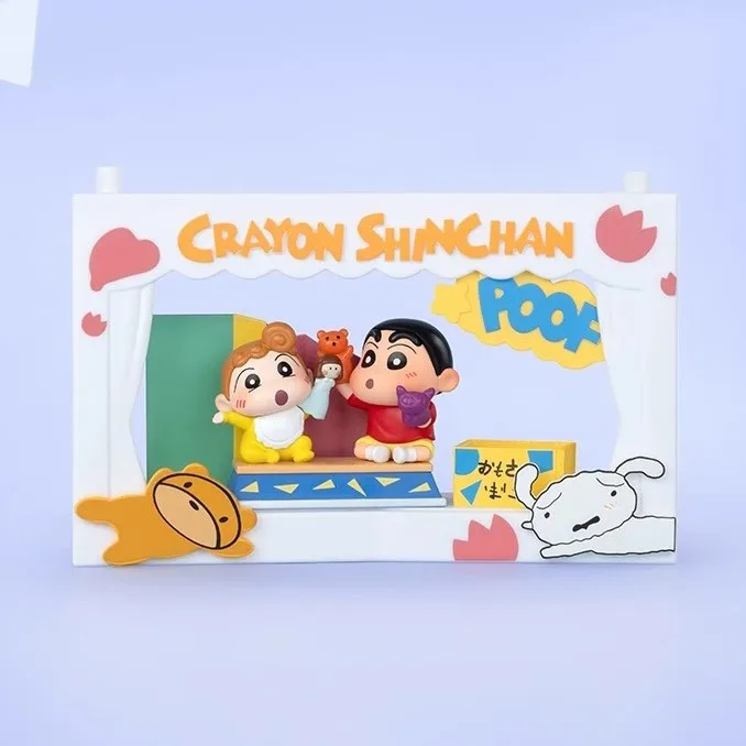 Popmart Crayon Shin Chan Life Theater Series Scenes Series Scenes Blind Box Room Display Shin Chan Anime Figures Girl Toy Gift