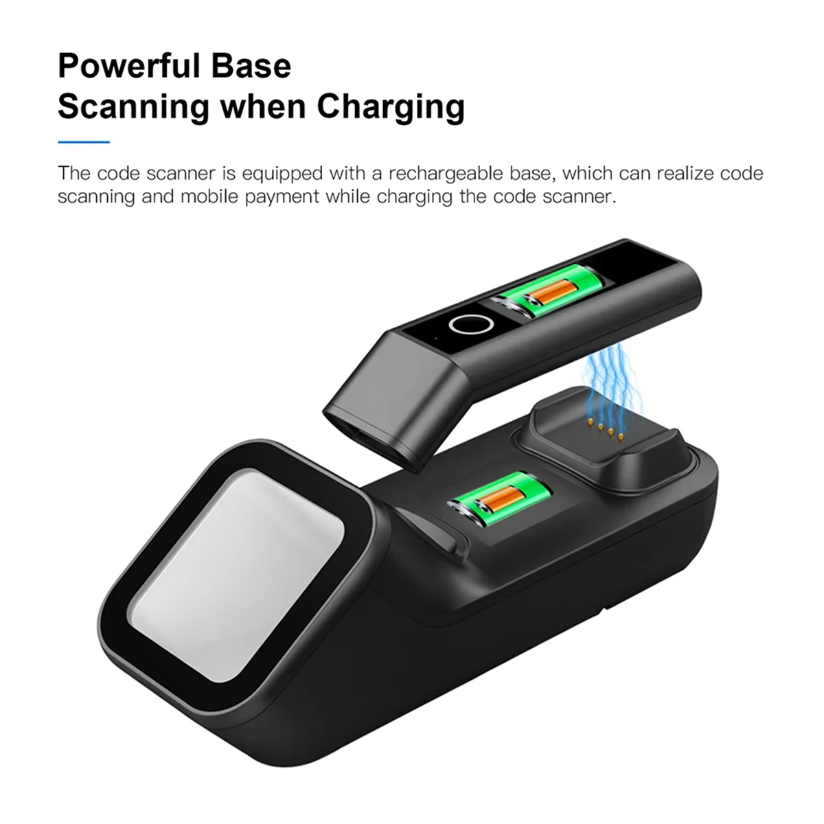 A14M  Barcode Scanner Handheld 2D/QR Bar Code Reader BT and 2.4G Wireless USB Wired Connection with Charging Scanner 2D