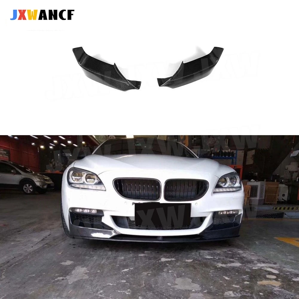 

JXWANCF Carbon Fiber FRP Car Front Bumper Lip Splitters Flaps Cup wings For BMW 6 Series F06 F12 F13 M tech M Sport 2012-2016