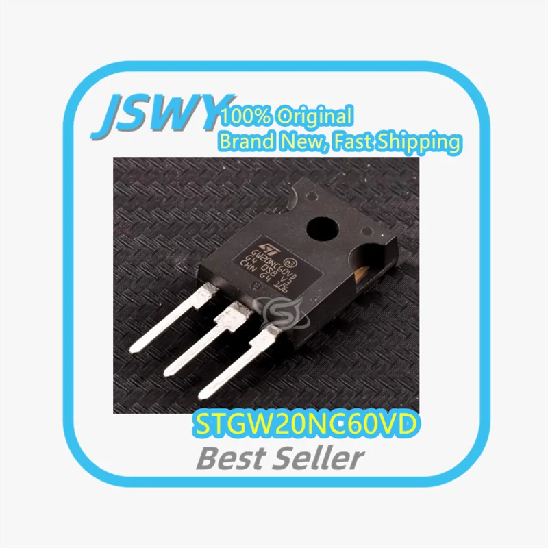 

(5/50 pieces) STGW20NC60VD GW20NC60VD TO-247 IGBT power transistor, brand new, original and genuine.
