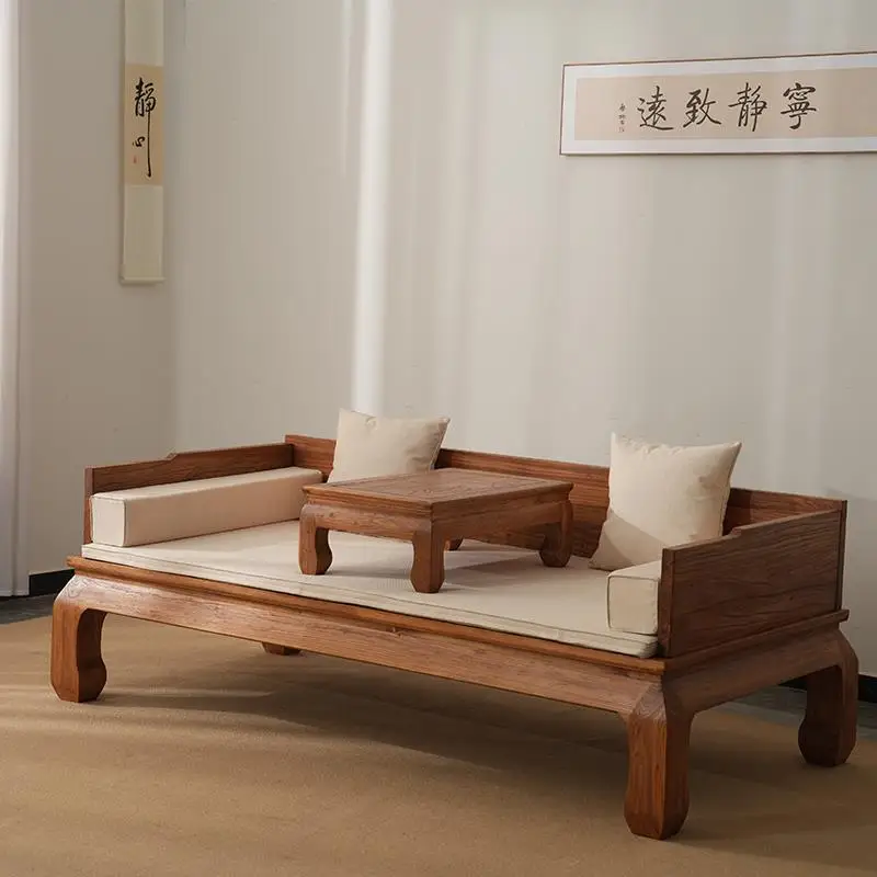 Arhat bed elm solid wood new Chinese-style small apartment dual-purpose sofa bed Arhat couch chaise longue coffee table