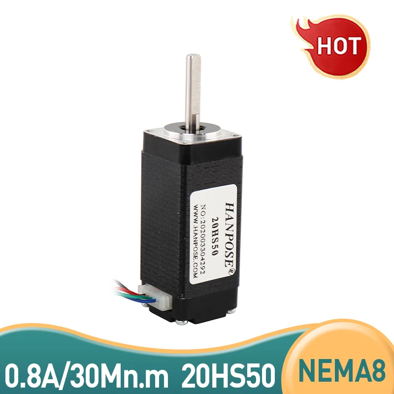 For 3D Printer Monitor Equipment mini Nema8  Stepper motor  motor 50mm 0.8A 40mN.m High Torque  20 Series Motor