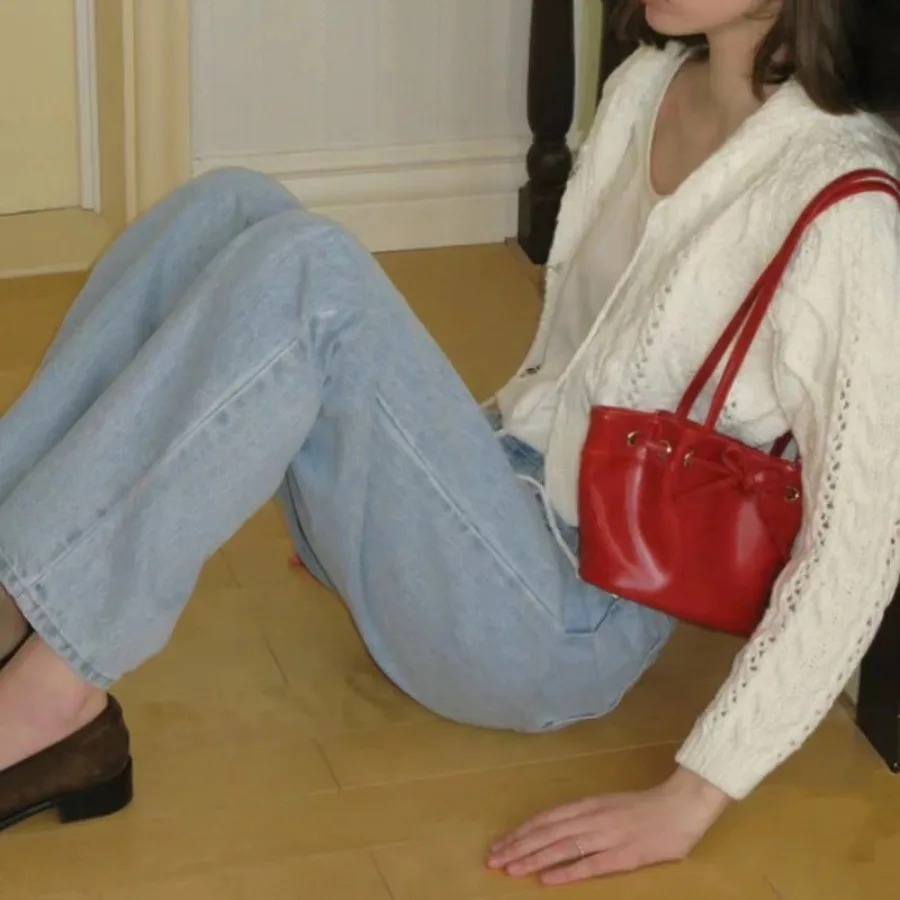 

Niche New Armpit Bag Small Fresh Design Premium Feeling Oceanic Bow Tote Fashion Commuter Shoulder Bucket Women's Bags