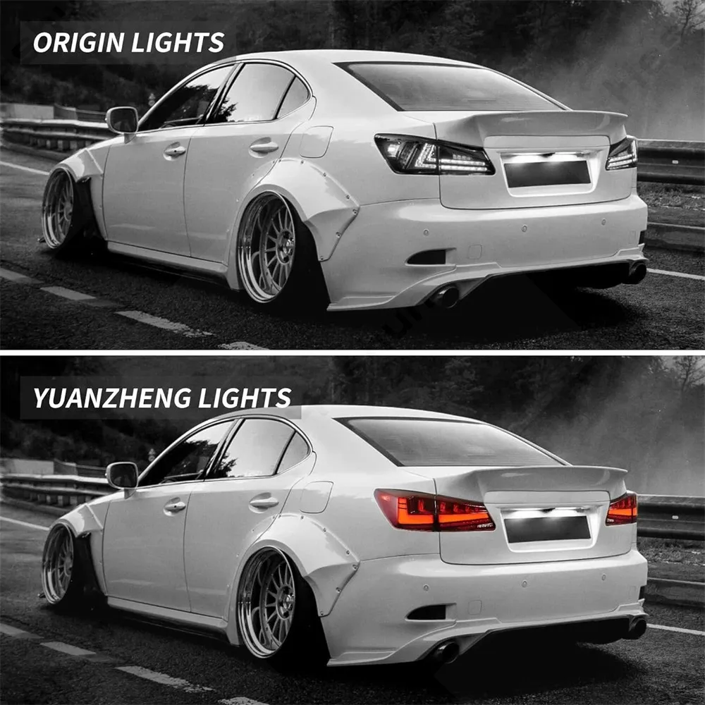 Задние фонари LED для Lexus IS250 IS350 IS220d Sedan ISF 2006-2013, комплект задних фонарей с динамическим сигналом поворота и функцией DRL, E-mark