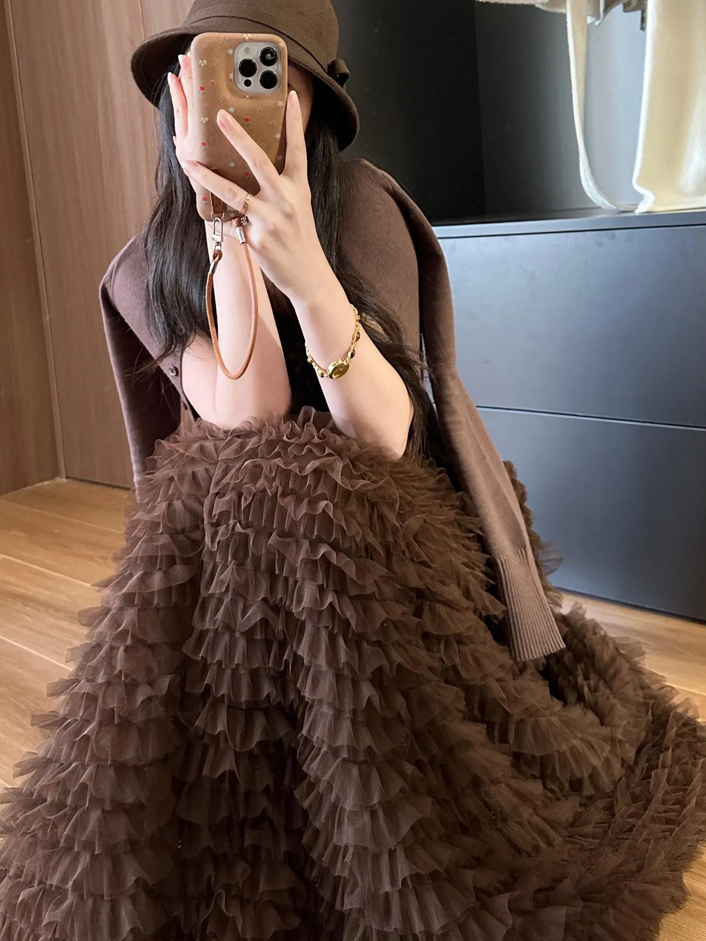 Autumn Winter New Skirts Women's 2026 Fashion Retro Solid High Waist Cake Skirt Chic Summer Travel Holiday Women's Skirts D807