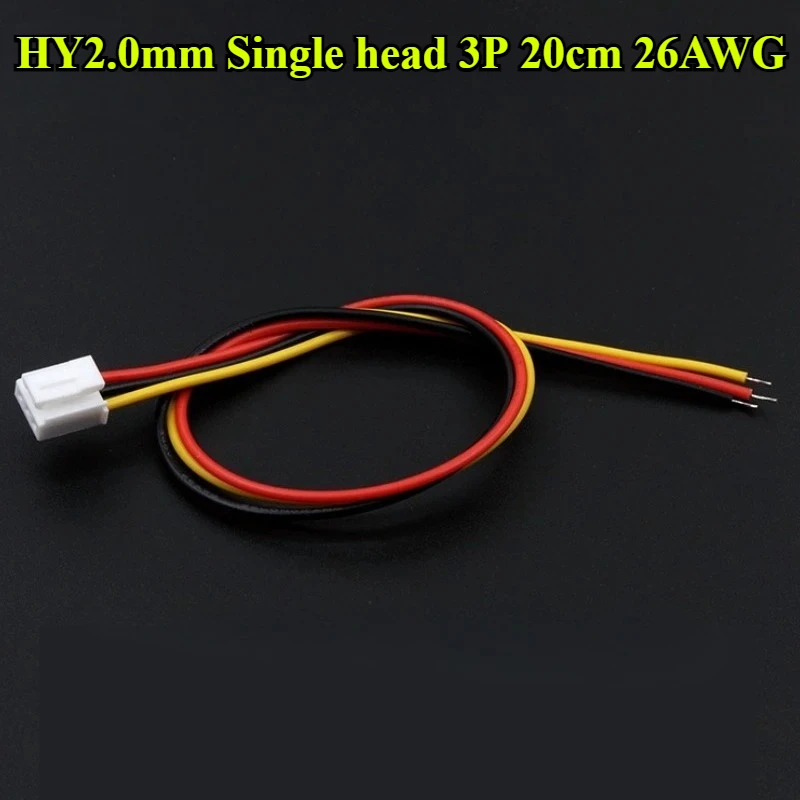 50/100Pcs/lot HY2.0mm Single head with Lock Buckle 2P/3P/4P/5P/6P/8P Terminal Wire Length 20cm 26AWG Electronic Wire Connector