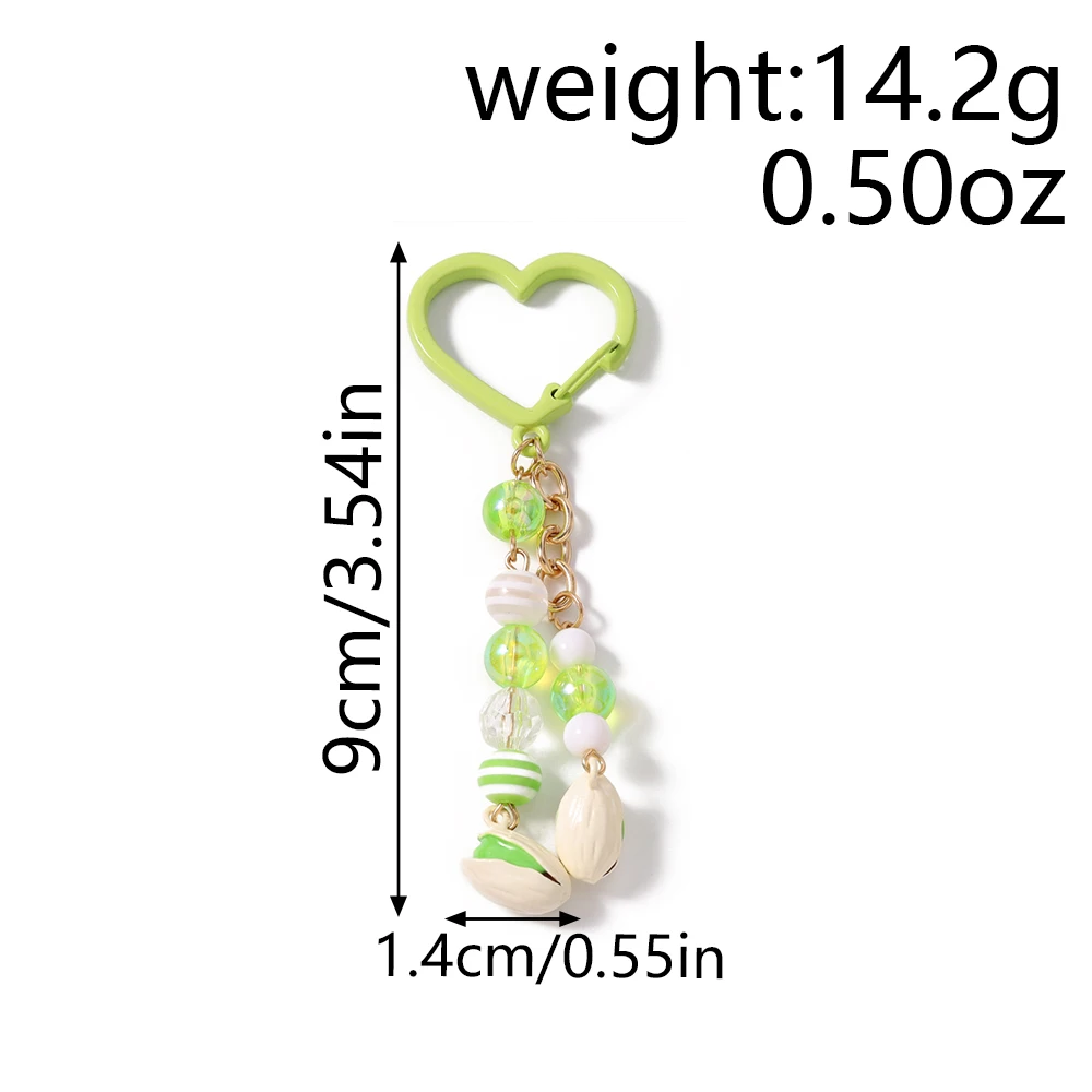 Aihua Emaille-Schlüsselanhänger mit Pistazien-, Wassermelonen- und Maismotiven, Niedlicher Frucht-Schlüsselring, Autoschlüsselhalter, Handtaschenanhänger, Deko-DIY-Schmuckgeschenke – Detail 2