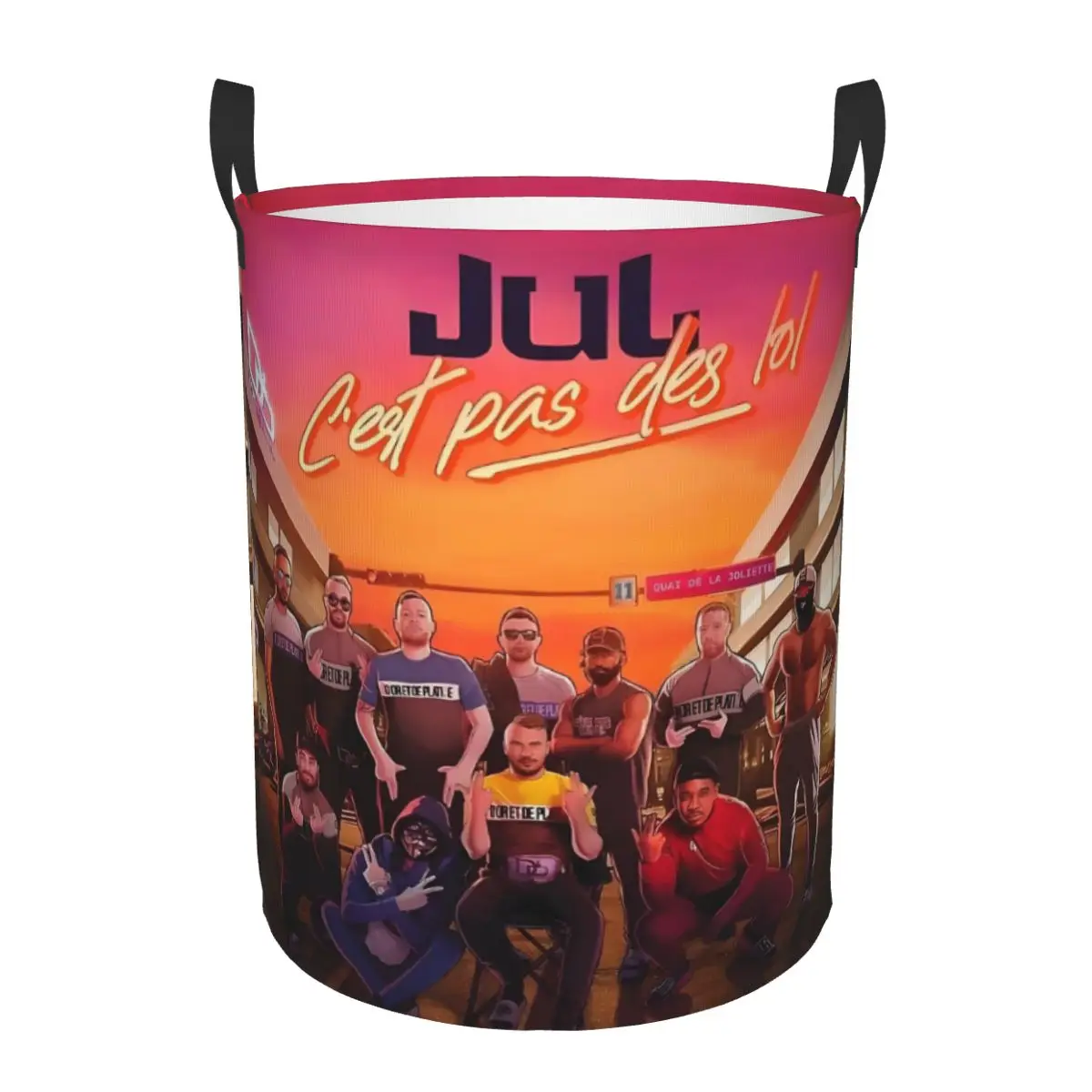 مخصص يوليو Cest Pas Des Lol سلة الغسيل للطي سعة كبيرة صندوق تخزين ملابس مغني الراب الطفل يعوق
