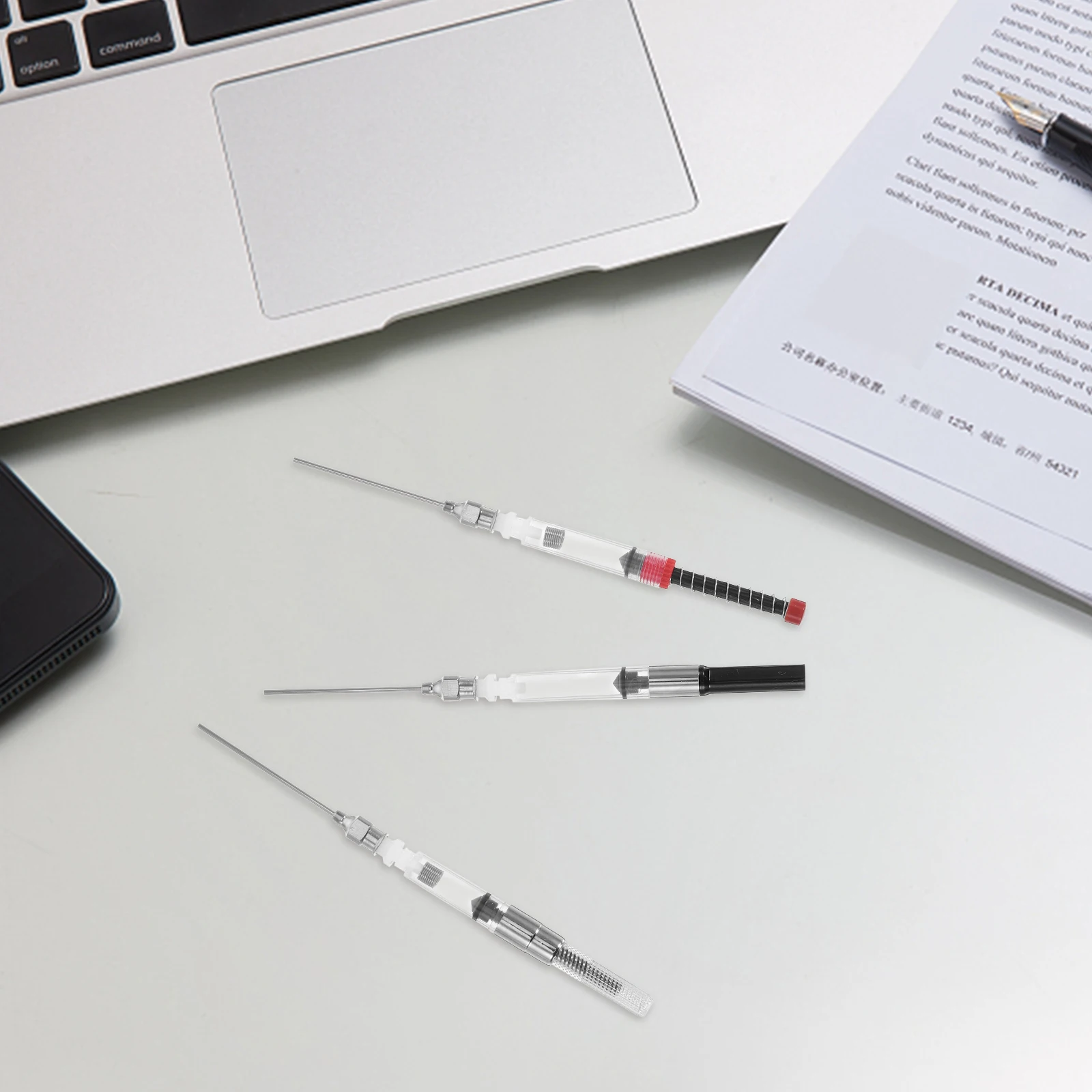 6Pc Fountain Pen Inking Tool Ink Syringe Device Spring Filler Ink Absorption for Student Pen Ink Fill Assistant Stationery