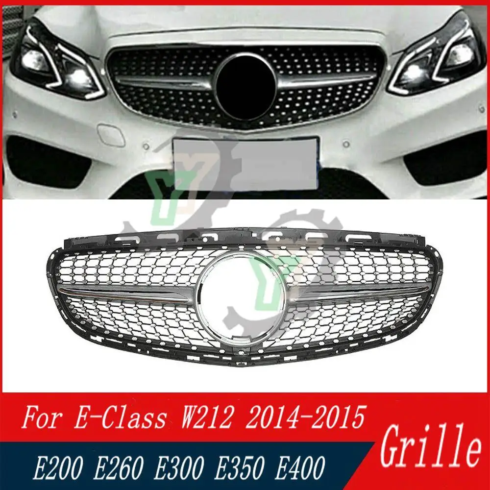 

Sport Front Radiator Grid Inlet Grille Bumper Grill Tuning Accessories For Mercedes Benz E class W212 2013-2015 GT Diamond Style