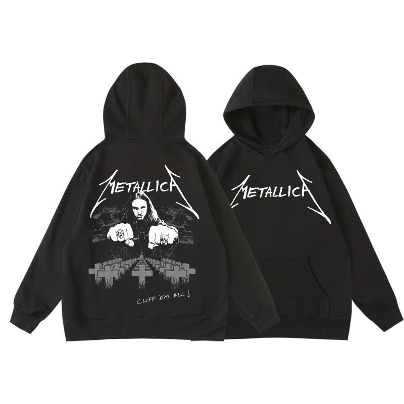Sudadera con capucha con estampado de la banda Metallica Y2k, sudadera con capucha de estilo retro, hombres y mujeres pueden usar sudadera con capucha de otoño e invierno