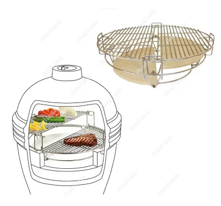 Système de cuisson par division et conquête pour accessoires de barbecue Kamado rond de 18 pouces, 18 pouces, 22 pouces, 25 pouces