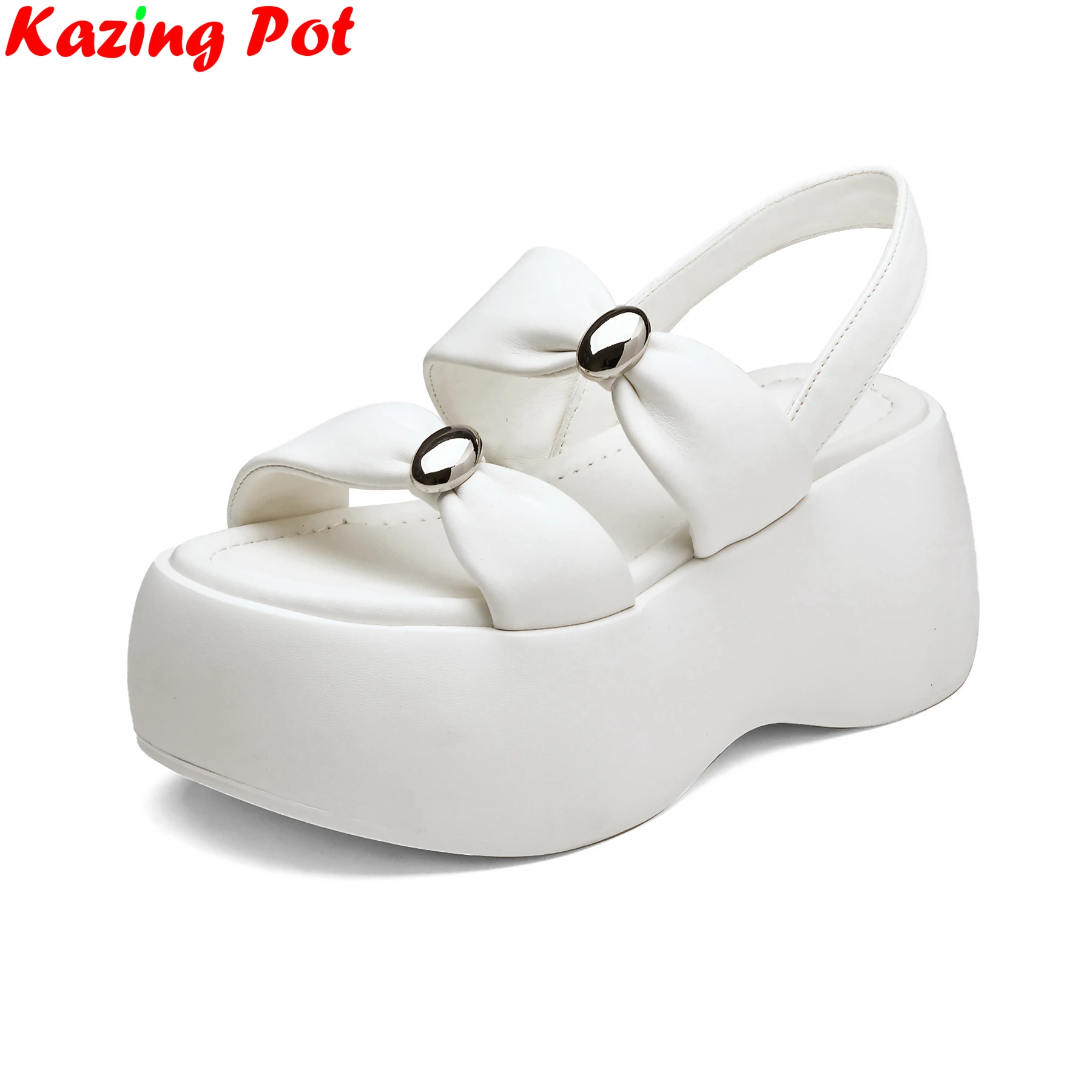 

Krazing Pot из овчины с открытым носком на высоком каблуке, летняя обувь на платформе, повседневные элегантные офисные женские сандалии с открытой пяткой для свиданий, современные женские сандалии