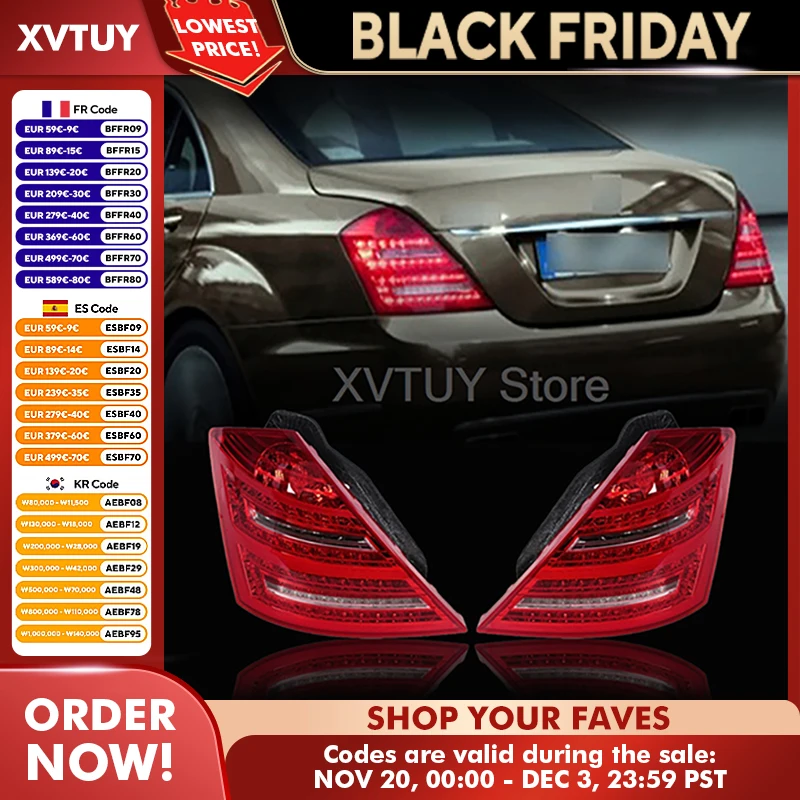 

LED Tail Light for Mercedes-Benz W221 S-Class 2007 2008 2009-2012 Rear Lamp Fog Lamps Brake Turn Signal Lights Car Accessories