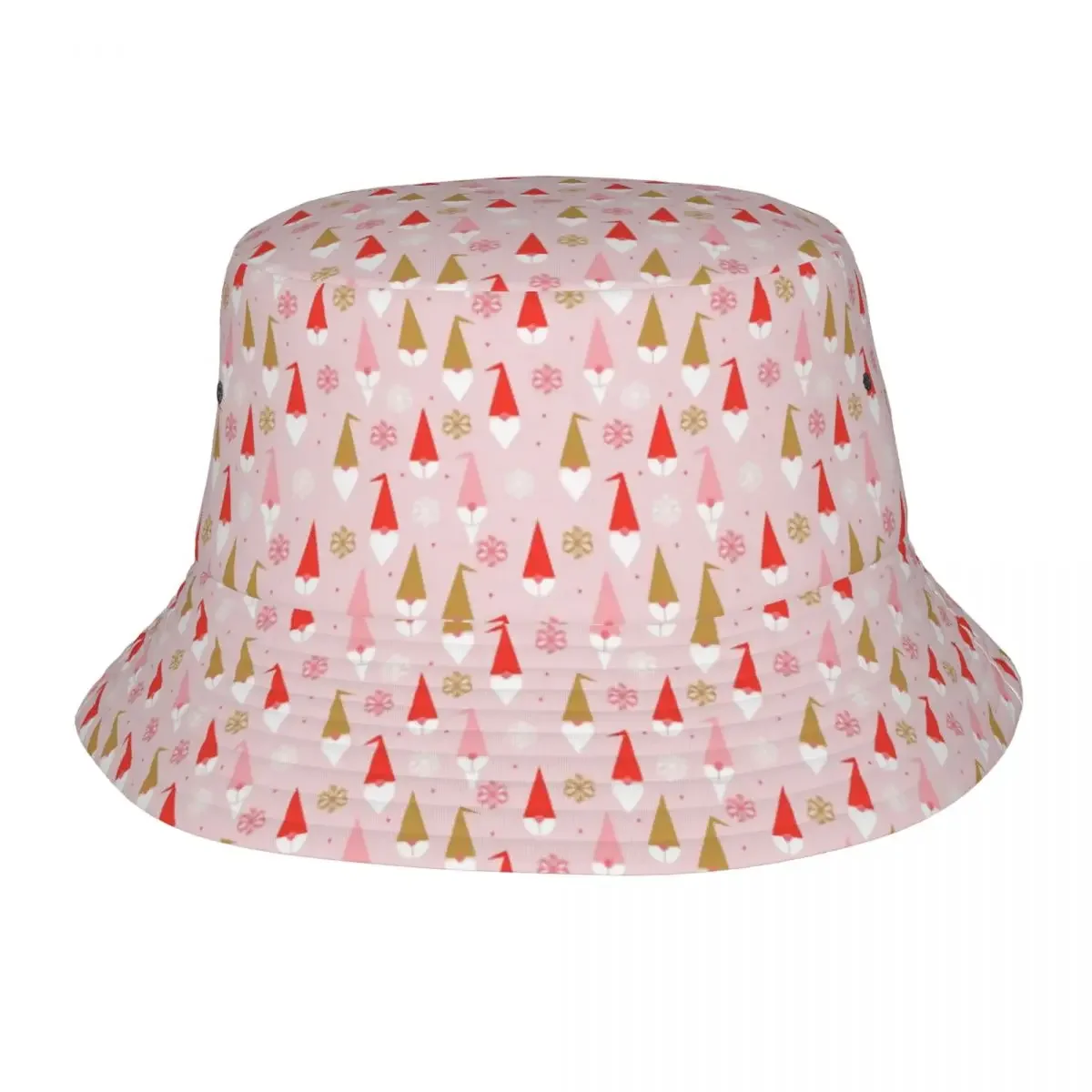 Custom Scandinavian  Gnome Pattern Bucket Hats Women Men Fashion Summer Beach Sun Fisherman Cap