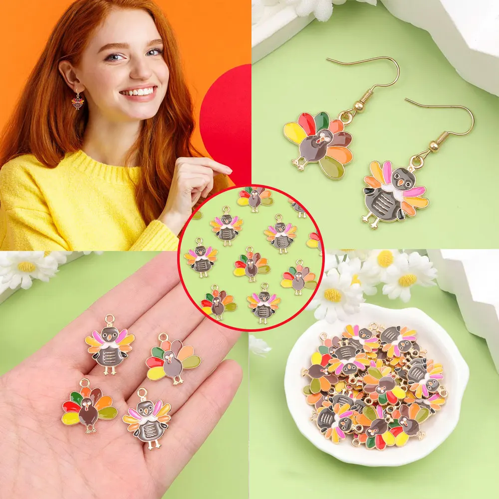 

2/5/9 шт. многоцветный кулон в форме Турции, женский эмалированный кулон, подходит для ожерелья, сережек, декоративных аксессуаров своими руками