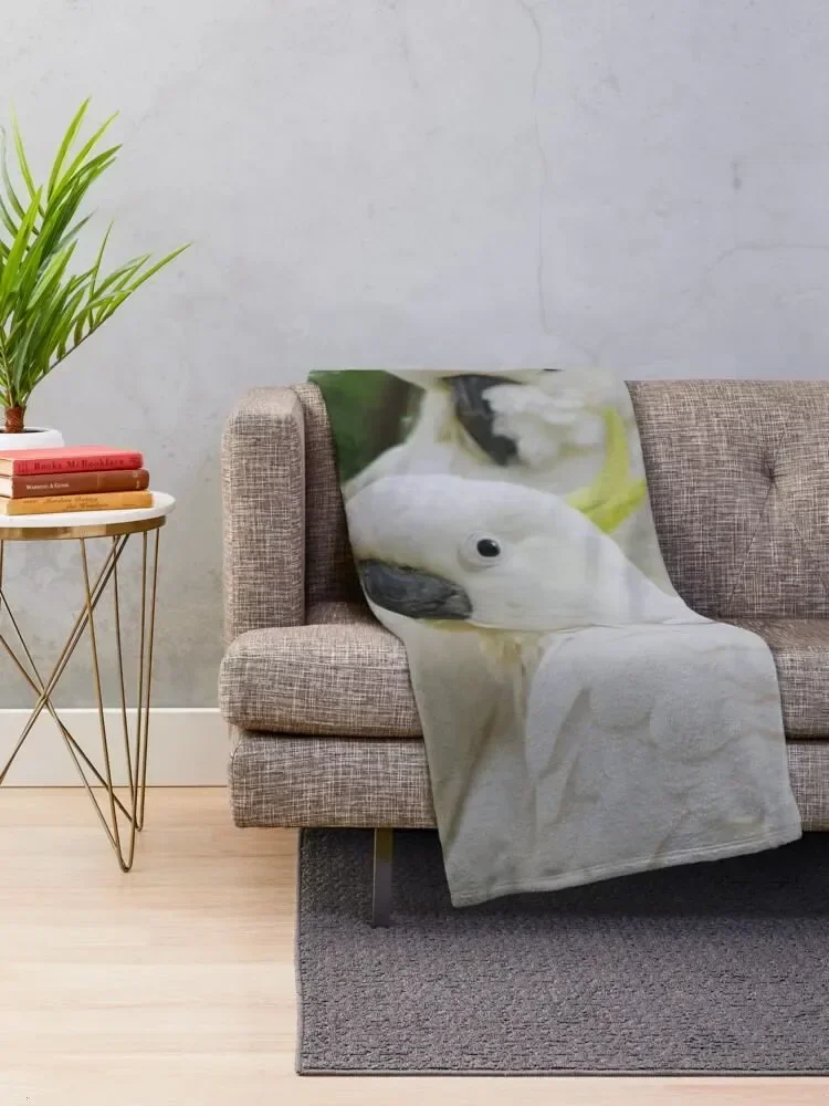 Sulphur Crested Cockatoos in Sydney Throw Blanket Stuffeds Soft Plush Plaid Thins Sofas Blankets