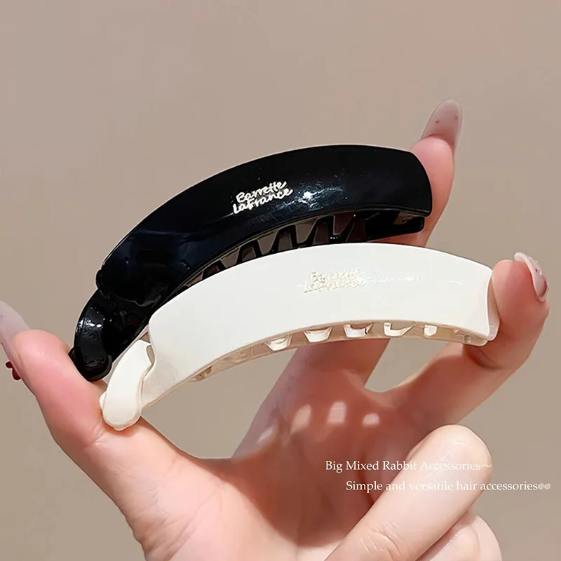3 Stück/Set Elegante, solide gedrehte Haarspangen für Damen und Mädchen, Pferdeschwanzhalter, süße Bananen-Haarspangen, modische Haaraccessoires – Detail 6