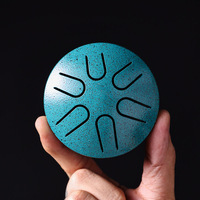 Hluru Mini Steel Tongue Drum 3 Inch for Kids Pentatonic 6 notes Tank Drum Glucophone Handpan Gifts
