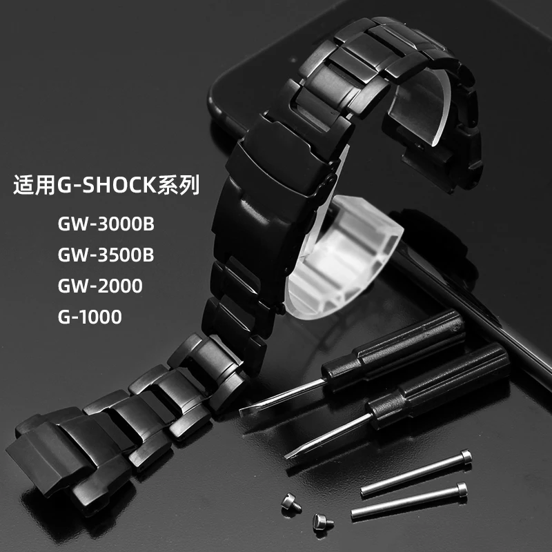 GW-3000/3500/2000 G-1000 Solid Watch band For Casio G-SHOCK 5121 Series Stainless Steel WatchStrap Convex Interface Men Bracelet