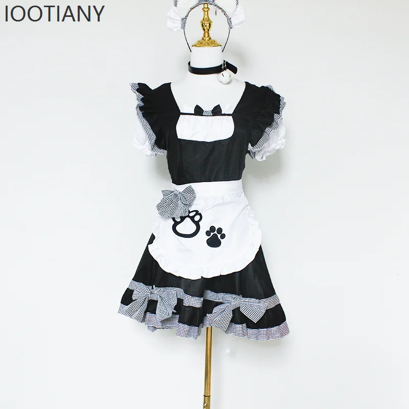 هالوين جديد الكبار الإناث ثنائي الأبعاد خادمة زي لطيف تنورة أنيمي لوليتا فستان أسود لطيف مرحلة الأداء زي 2026