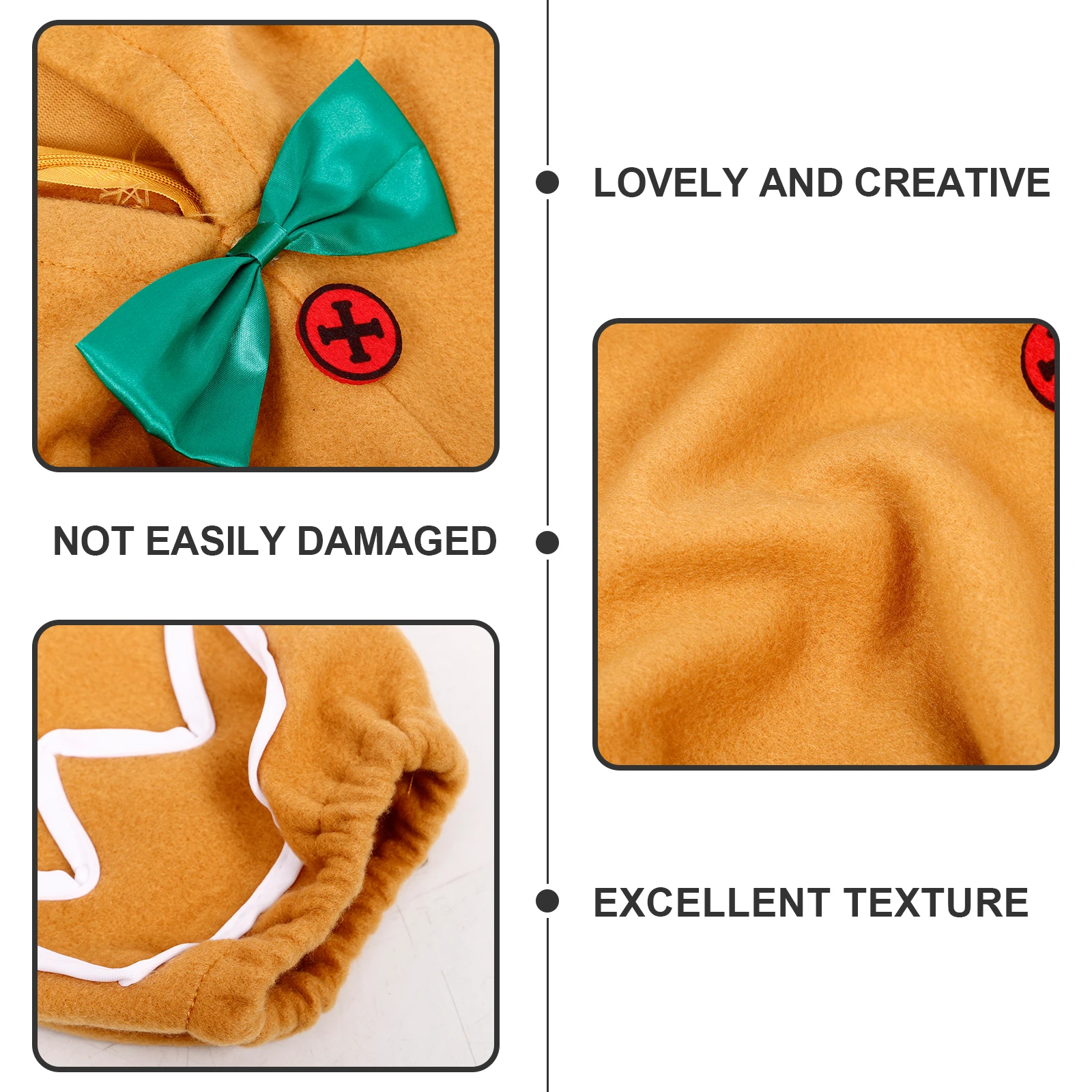 

Gingerbread Man Costume s Christmas Jumpsuit Size M Reusable Cosplay Supplies Role Play Party Performance Halloween Photo