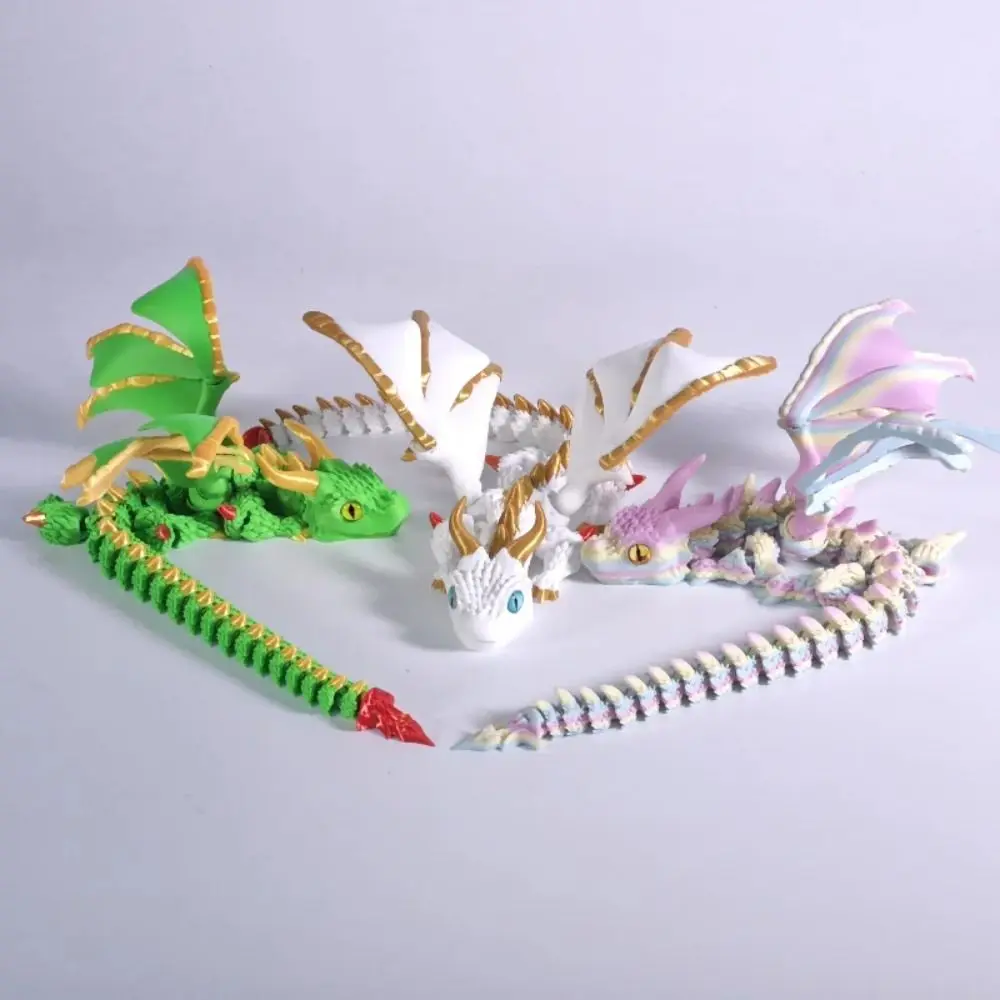 Dragón Wyvern impreso en 3D con alas, modelo de simulación, regalo, dragones articulados, adornos de escritorio