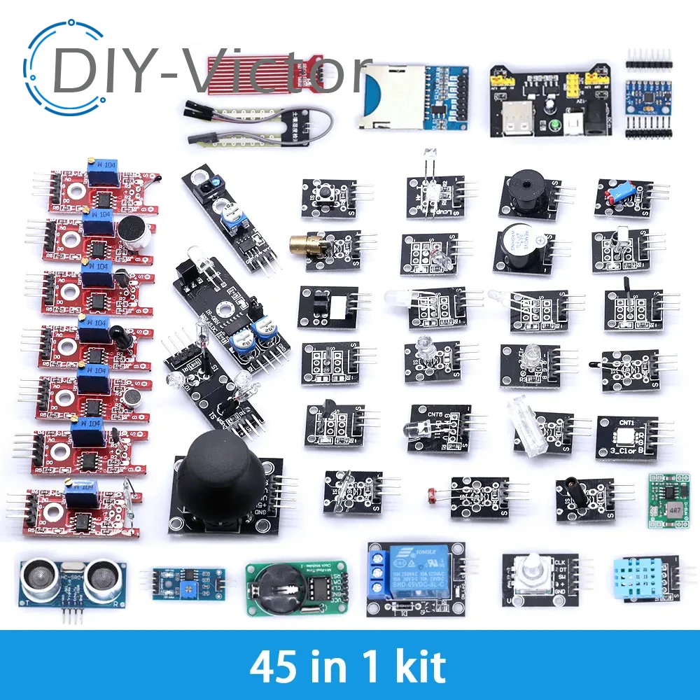 Imagem -05 - Módulos do Sensor Starter Kit para Arduino 45 em Uno r3 Mega 2560 Melhor do Que 37in 1