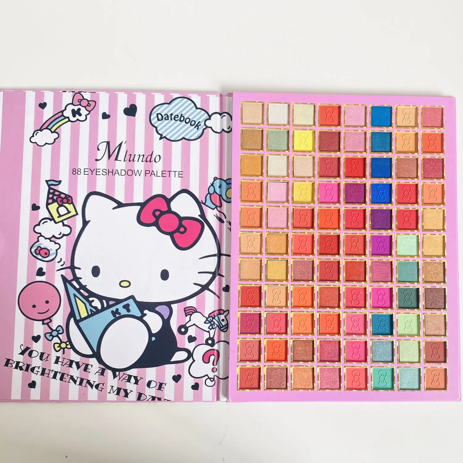 

88colors Sanrio Accessories Hello Kitty Eyeshadow Disc Powder Stage Makeup Multi-purpose Blush Highlight Grooming For Women Girl